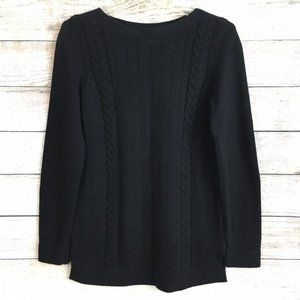 Kim Rogers Cable Knit Sweater Pullover Boat Neck